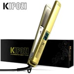 KIPOZI Pro Hair Straighteners for Women Dual Voltage UK Plug 2 in 1 Styler Gold