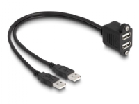 Delock - USB-förlängningskabel - USB (hane) till USB (hona) skruvbar - USB 2.0 - 1 m - svart