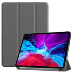Cover For Apple Ipad Pro 12.9 Case 2020 Folding Stand Hard Pc Back Smart Case For Funda Ipad Pro 12 9 Cover 4th Generation Capa-gray