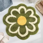 Blommig matta i plysch  Söt blommig badrumsmatta Mjuk mikrofiber rund blommig golvmatta Vattenabsorption