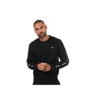 Lacoste Mens Tape Detail Sweatshirt in Black Cotton - Size Medium