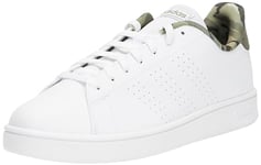 adidas Men's Advantage Base Shoes Sneaker, Cloud White/Cloud White/Orbit Green, 7 UK