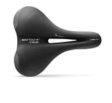 Sportourer by Selle Italia - KAALAM Gel SuperFlow, City Bike Saddle, Soft Gel, With Reflective Technology for Low Visibility, Water Resistant - Black, L2, (103P701MEC001)