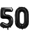 50 års ballonger - 35 cm svarta