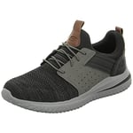 Skechers Men's DELSON 3.0 CICADA Sneaker, Black Gray Knitted Mesh W/Synthetic, 9.5 UK