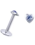 Labret with Heart and Light Blue Stone - Strl 1.2 x 8 mm