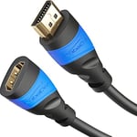 KabelDirekt – 2x Câble d'extension HDMI, blindage spécial A.I.S. – 1,5m (4K@60Hz pour un Ultra HD, extension HDMI pour PS5/Xbox, compatible avec HDMI 2.0/1.4, ARC, Highspeed avec Ethernet)