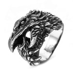 Norse Mythology Stainless Steel Crows Ring, Scandinavian Huginn And Muninn Odin Raven Amulet Viking Jewelry, Hip Hop Rock Party Personality Eagle Head Rings, Size 7-13,8