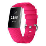 Fitbit Charge 3 / 4 - Silikon armband andningsbar Str- L Rosa