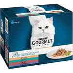 Gourmet Bead Chain for Adult Cat Food 4 x 85 g Choice of Size and Flavour - Pack of 12 (48 Fresh Bags)