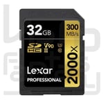 SALE Lexar 32GB Professional 2000x UHS-II SDHC Memory Card 300 MB/s