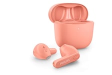 Philips TAT2236PK/00 Wireless Earbuds, In Ear Earbuds without Ear Tips, Super Slim Charging Case, Splash and Sweat Resistant, Bluetooth, 18 Hours Play Time, Built In Mic, Comfortable Fit, Pink