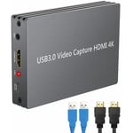 LINKFOR LiNKFOR Carte d'Acquisition Vidéo HDMI 4K@30Hz vers USB 3.0 avec Loop MIC Game Capture Câble pour Windows Linux OS X System