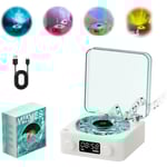 The Waves Vinyl Player, Wave Retro Vinyl Record Player Trådlös Bluetooth-högtalare {FW} White