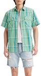 Levi's Men's Ss Relaxed Fit Western Shirt, Waab Plaid Wasabi, L