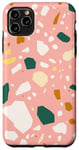 Coque pour iPhone 11 Pro Max Terrazzo Carrelage abstrait rose corail vert