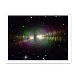 Artery8 Hubble Space Telescope Image Rainbow Image Of The Egg Nebula Light Ripples Reflecting On The Dying Star's Dust Shells Artwork Framed Wall Art Print 18X24 Inch
