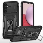 SKALO Samsung A14 4G/5G Armor Hybrid Metallring Kameraslider - S Svart