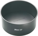 MasterClass 20 cm Deep Cake Tin with PFOA Non Stick and Loose Bottom, 1 mm Carbon Steel, 8 Inch Round Pan, Grey