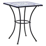 Les Tendances - Table de jardin carrée céramique bleu et métal noir Keani