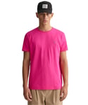 Gant Mens T-Shirts - Pink Cotton - Size X-Large