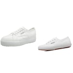 Superga Unisex Adults’ 2750 Cotu Classic Trainers Low-Top, White, 7 UK (41 EU), UK 7 and Women's 2790 acotw Linea Up and Down Sneaker, 901