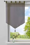 Gardinenbox Rideau Brise-Vue « Lyon » - Moderne et Intemporel - pour fenêtre de Cuisine - 100% Polyester - Marron - 90 x 60 cm