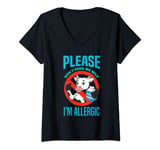 Womens Milk Dairy Allergy Lactose Intolerant Allergic Kids Gift V-Neck T-Shirt