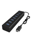 ICY BOX USB hub - 7 ports - Sort