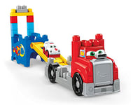 MEGA Bloks Mon Camion de Course, jeu de voiture et de blocs de construction, 15 pièces, jouet pour bébé et enfant de 1 à 5 ans, FVJ01