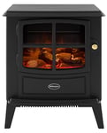 Dimplex BFD20E Brayford Optiflame Electric Stove, Black Cast Iron Effect, Free Standing Wood Burner Style with Artificial Logs, LED Flame Effect, 2kW Adjustable Fan Heater and Remote Control