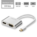 HDMI VGA-Métal-Blanc - adaptateur Mini DisplayPort vers HDMI VGA, compatible Thunderbolt 2, câble DP pour MacBook Air 13 Surface Pro 4, Mini DP