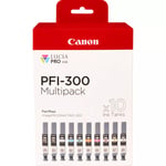 CANON Encre Multipack PFI-300 MBK/PBK/C/M/Y/PC/PM/R/GY/CO
