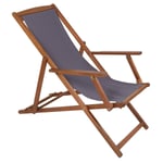 Folding FSC Eucalyptus Wooden Deck Chair Beach Sun Lounger