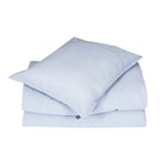 Bäckebölja Gråblå/Vit Randigt Bäddset Enkeltäcke 150x210 Classic Textile