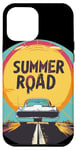Coque pour iPhone 14 Pro Max Joli chat sur la route d'été pour les amateurs de vacances