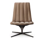 Walter Knoll - Healey Lounge Chair 181-10 C, Powder-Coated Black Matt, Leather Cat. 55 Congress 251 Black / 1395 Curry, Teflon Glides