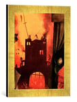 Kunst für Alle 'Image encadrée de Hieronymus Bosch Tondal S Vision, Detail of The Burning Gateway (Detail of 61761), d'art dans Le Cadre de Haute qualité Photos Fait Main, 30 x 40 cm, Or Raya