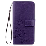 Boleyi Xiaomi Redmi 9C Case, PU Leather Flip case Material Wallet case,Magnetic Closure,TPU bumper,Cover with Card Slots & Stand Flip Cover For Xiaomi Redmi 9C -Purple1