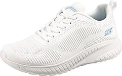Skechers Women's BOBS Squad Chaos FACE Off Sneaker, White Engineered Knit, 5.5 UK