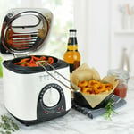 IL Mini & Compact Small Kitchen Deep Fat Fryer & Basket Fish & Chips Frying New