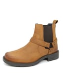 HX London Malden Leather Camel Tan Mens Chelsea Biker Western Square Toe Boots - Size UK 11