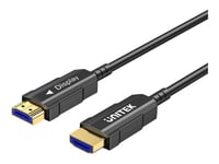 Unitek - High Speed - Hdmi-Kabel - Hdmi Hane Till Hdmi Hane - 50 M - Skyddad Hybridkoppar/Fiberoptik - Svart - Active Optical Cable (Aoc), Upp Till 18 Gbps Dataöverföringshastighet, 4K60hz Stöd