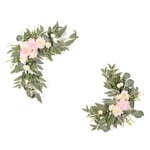 Konstgjorda Blommor Bröllopsbåge Blommor Dörrkrans Silke Tyg DIY Dekoration Ros Lavendel Blommor pink