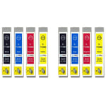 8 Ink Cartridges (Set) for Epson Stylus D78 DX5050 DX9400 SX105 SX218 SX415