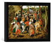 Kunst für Alle 'Image encadrée de Pieter Brueghel Le Jeune l'art de Danse de Mariage en Plein air, Impression dans Le Cadre de Haute qualité Photos Fait Main, 40 x 30 cm, Noir Mat
