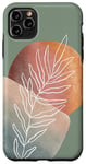 iPhone 11 Pro Max Tropical Leaf Line Art Floral Aesthetic Pattern Sage Green Case