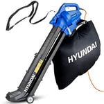 Hyundai Leaf Blower, Garden Vacuum & Mulcher with Large 45 Litre Collection Bag, 12m Cable, 62-170mph Variable Airspeed, Powerful 3000w & 3 Year Warranty