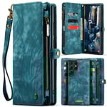 CaseMe Multi-Slot 2 i 1 Plånboksfodral Galaxy S24 Ultra Blå