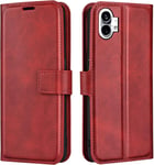 Coque For Nothing Phone 1 Housse En Cuir Pu Tpu Magnétique Protection Étui For Nothing Phone One Telephone Portable Portefeuille Fonction Support Rouge